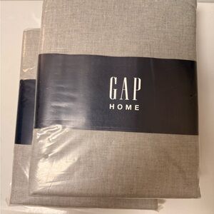 Pair of GAP Home Organic Cotton Gray Curtains